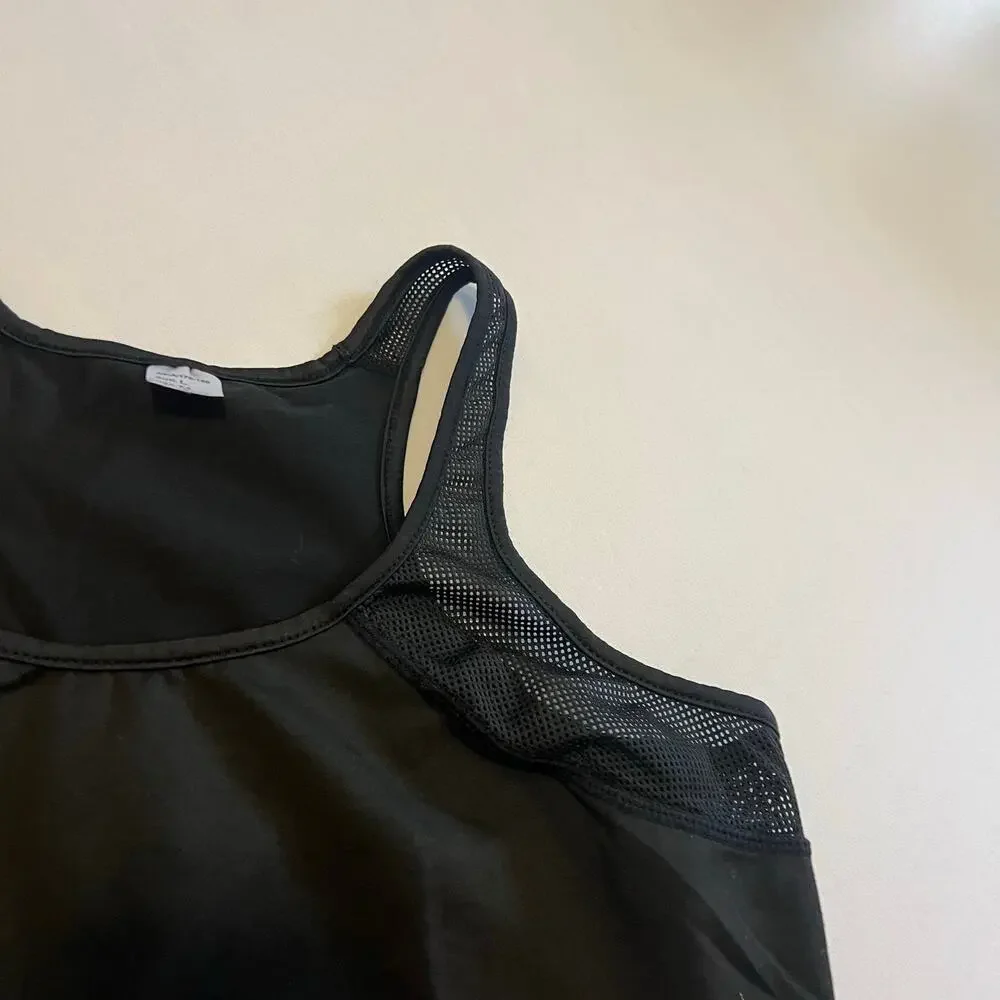 Black racerback mesh strap tank top M - Picture 5 of 6